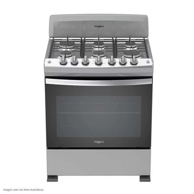 Estufa a gas de 30" LWFR3000S Whilpool cubierta de acero inox. 6 quemadores