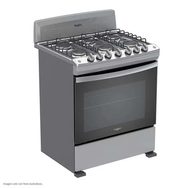 Estufa a gas de 30" LWFR3000S Whilpool cubierta de acero inox. 6 quemadores