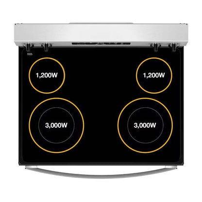 Estufa 30" eléctrica WFES3030RS Whirlpool, cubierta Vitroceramica modo Sabbath