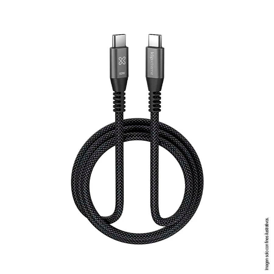 Cable USB-C TO USB-C CABLE 30W KAC-250-6FT KLIP para carga ultrarrápida