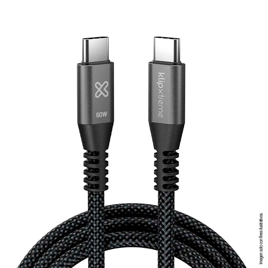 Cable USB-C TO USB-C CABLE 30W KAC-250-6FT KLIP para carga ultrarrápida