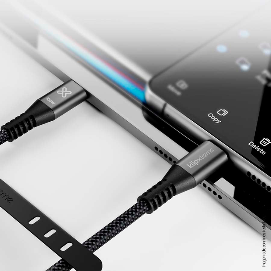 Cable USB-C TO USB-C CABLE 30W KAC-250-6FT KLIP para carga ultrarrápida