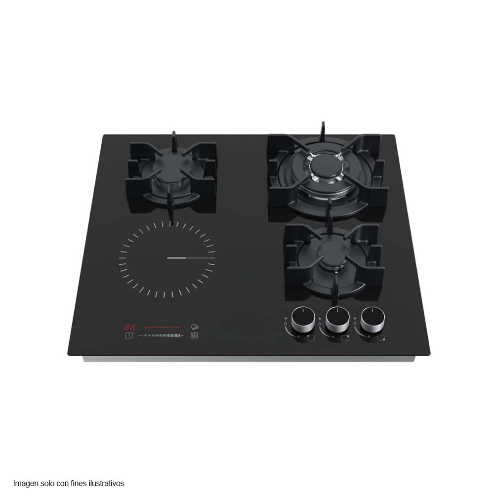 Estufa Dual empotrable 60” Sicilia Drija Vitroceramica 4 quemadores, perillas de lujo y control táctil