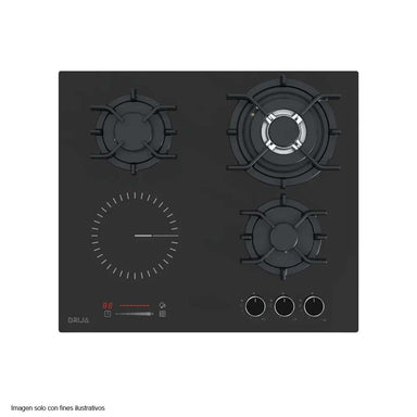 Estufa Dual empotrable 60” Sicilia Drija Vitroceramica 4 quemadores, perillas de lujo y control táctil