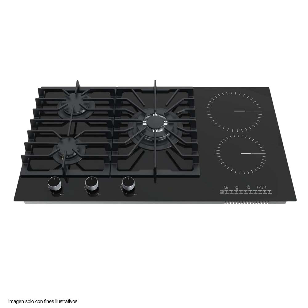 Estufa empotrable 87.4cm Modelo Sicilia Touch 90 Sistema Dual (gas y eléctrica) Drija