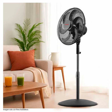 Abanico de pedestal 12" FN-1216M 3 velocidades color negro.