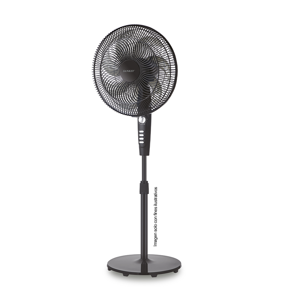 Abanico de pedestal FN-1783BL 16" negro 3 velocidades Sankey