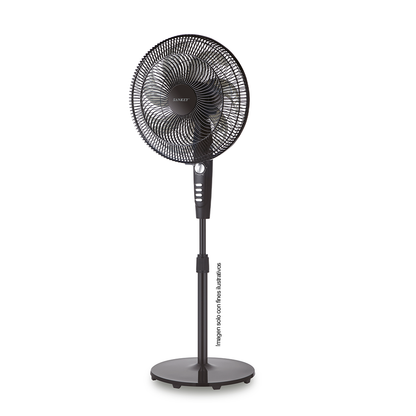 Abanico de pedestal FN-1783BL 16" negro 3 velocidades Sankey