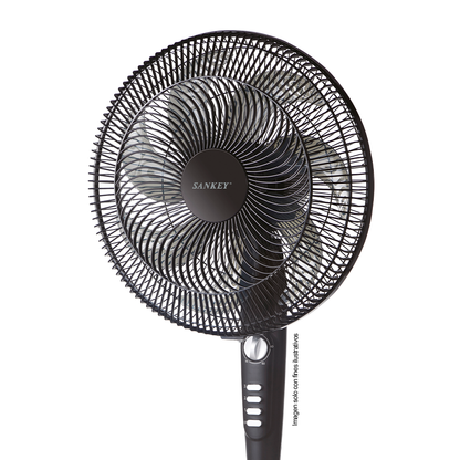 Abanico de pedestal FN-1783BL 16" negro 3 velocidades Sankey