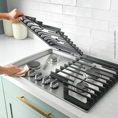 Estufa empotrable a gas de 30” WCGK5030PSC, color acero inoxidable 4 quemadores sellados.