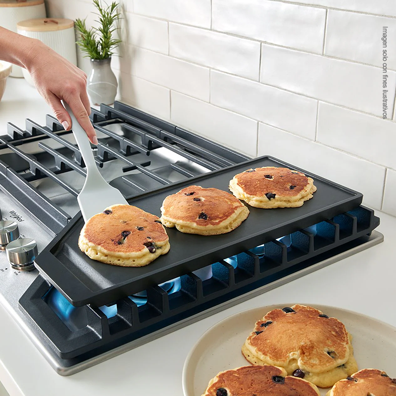 Estufa empotrable a gas de 30” WCGK5030PSC, color acero inoxidable 4 quemadores sellados.
