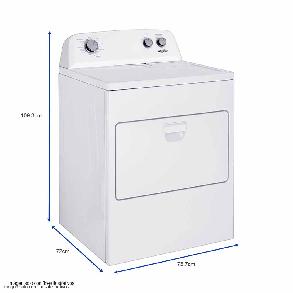 Secadora eléctrica de 21kg WED4850HW Whirlpool 220V