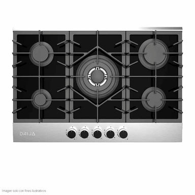 Estufa a gas Ferrara 76 Pro, Drija, 5 quemadores encendido eléctrico 1 porta Wok