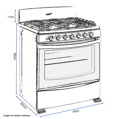 Estufa a gas de 30" LAFR4130G Acros 6 quemadores