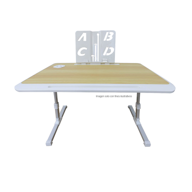 Mesa plegable MF1 para laptop con puerto USB, color roble