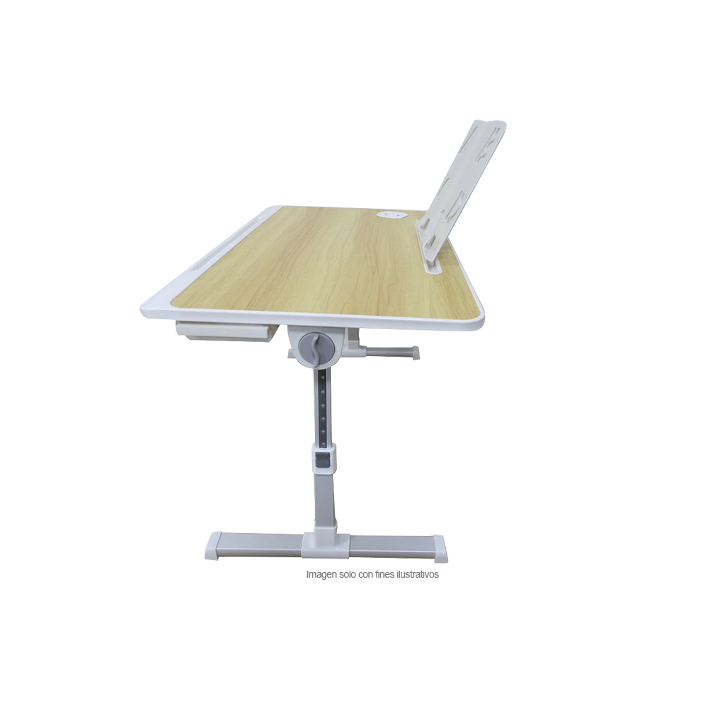 Mesa plegable MF1 para laptop con puerto USB, color roble