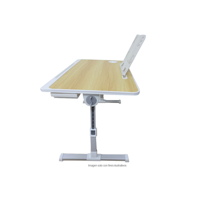 Mesa plegable MF1 para laptop con puerto USB, color roble