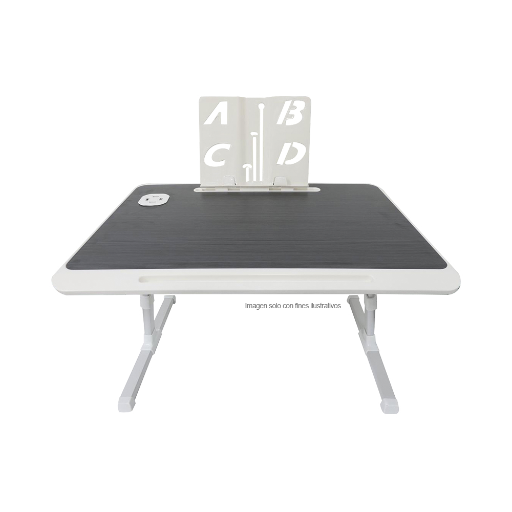 Mesa plegable MF1 para laptop con puerto USB, color negro
