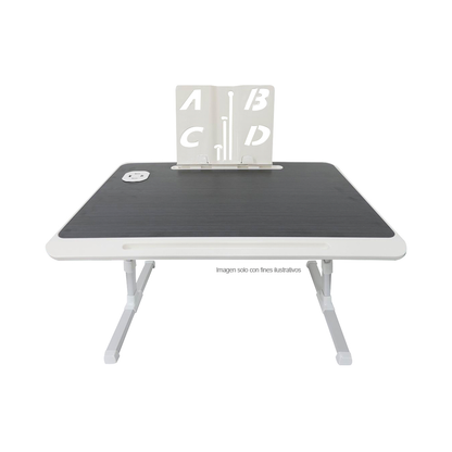 Mesa plegable MF1 para laptop con puerto USB, color negro
