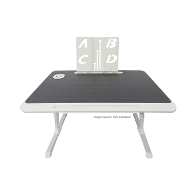 Mesa plegable MF1 para laptop con puerto USB, color negro