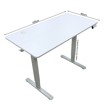 Escritorio ES6-H-2W, altura ajustable color blanco, 3 configuraciones de memoria guardables, color blanco