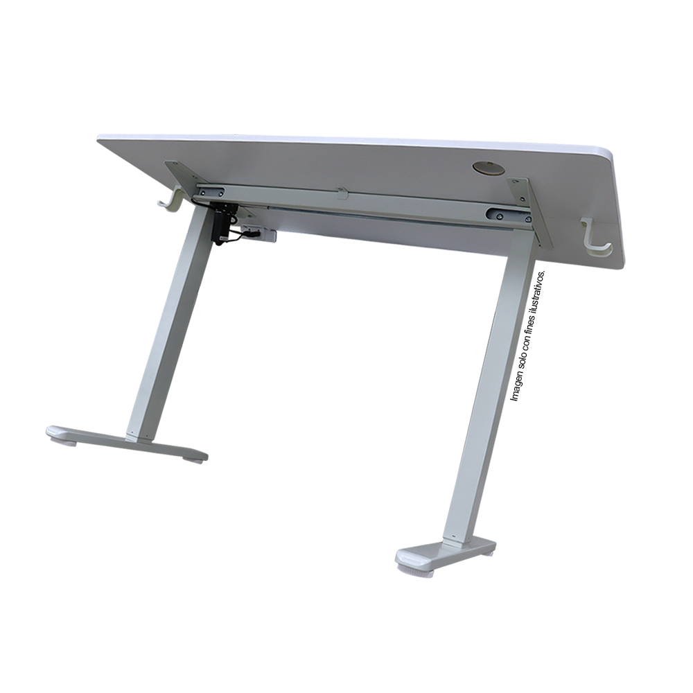 Escritorio ES6-H-2W, altura ajustable color blanco, 3 configuraciones de memoria guardables, color blanco