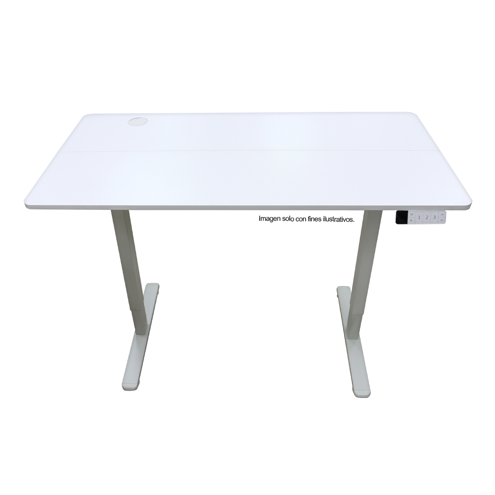 Escritorio ES6-H-2W, altura ajustable color blanco, 3 configuraciones de memoria guardables, color blanco