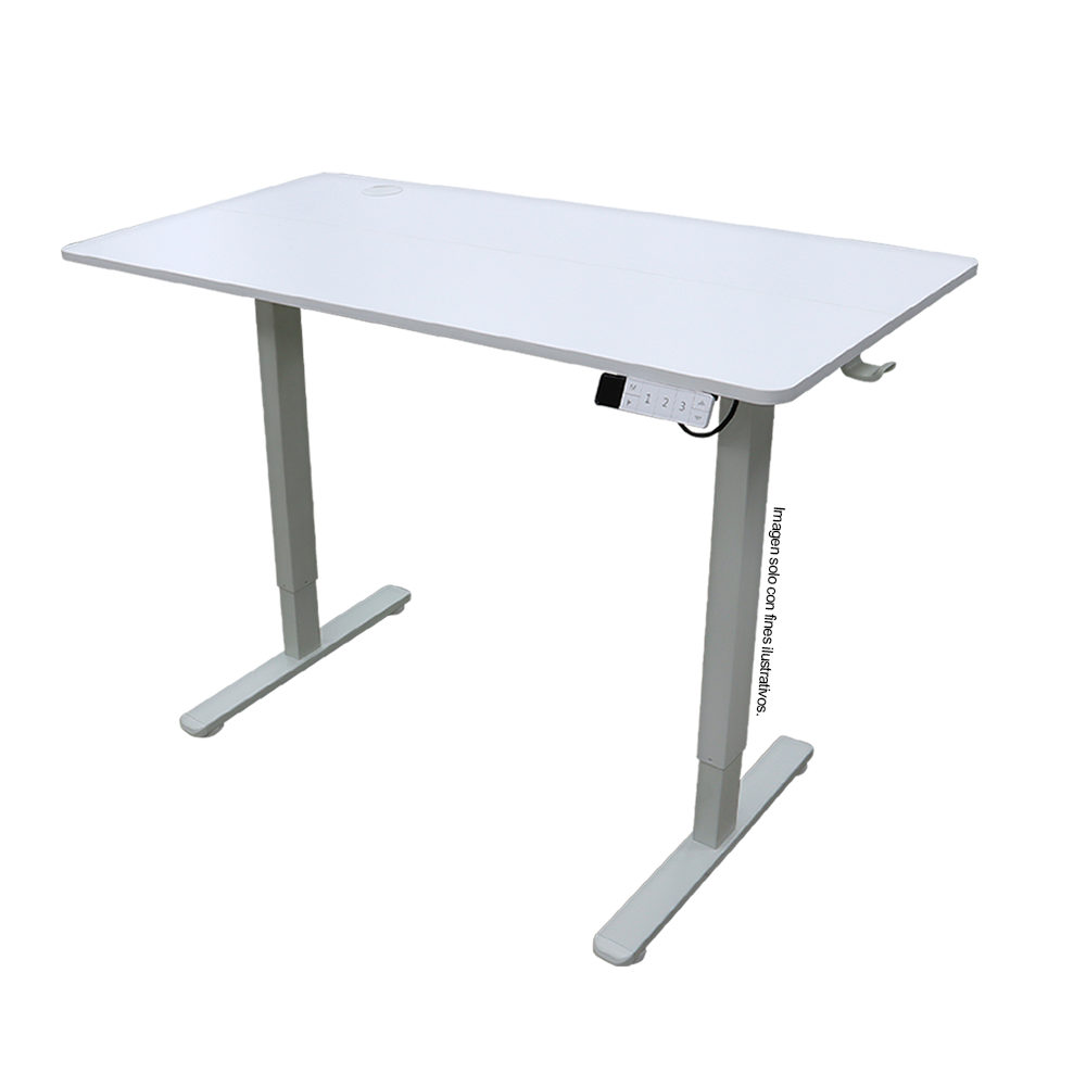 Escritorio eléctrico ES6-HC-3W altura ajustable control por botón fácil de usar 3 configuraciones de memoria guardables, color blanco