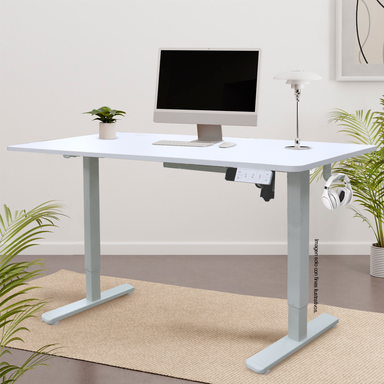 Escritorio eléctrico ES6-HC-3W altura ajustable control por botón fácil de usar 3 configuraciones de memoria guardables, color blanco