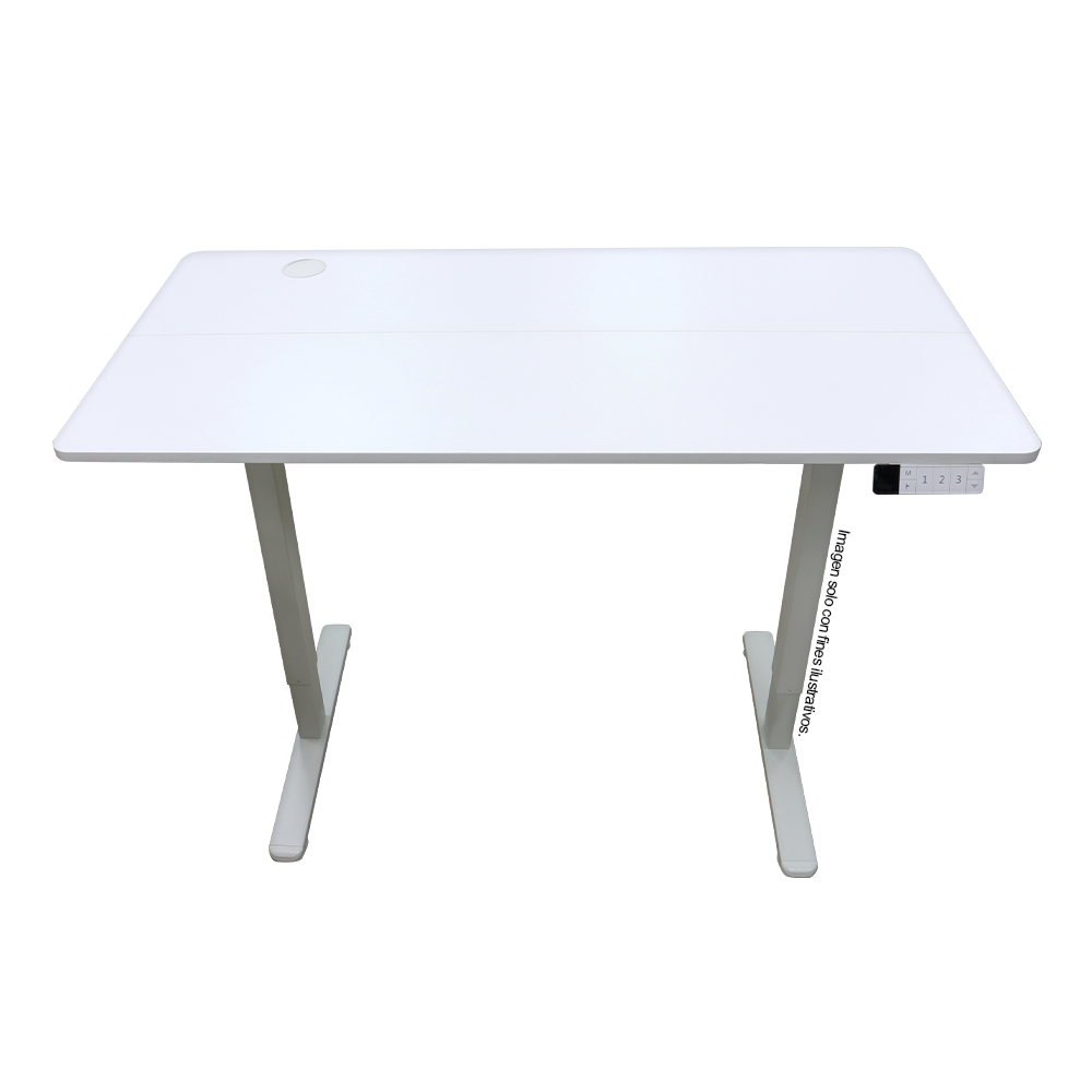 Escritorio eléctrico ES6-HC-3W altura ajustable control por botón fácil de usar 3 configuraciones de memoria guardables, color blanco