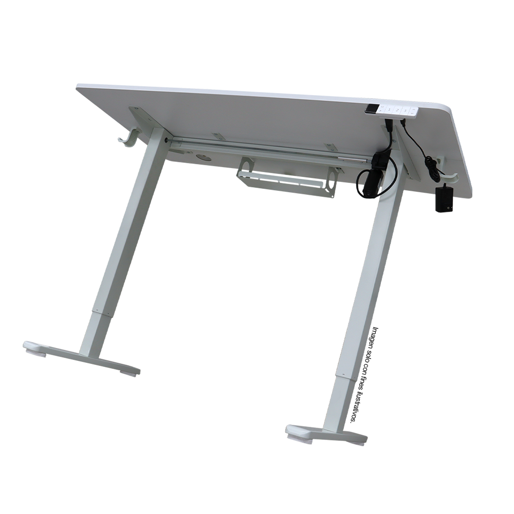 Escritorio eléctrico ES6-HC-3W altura ajustable control por botón fácil de usar 3 configuraciones de memoria guardables, color blanco