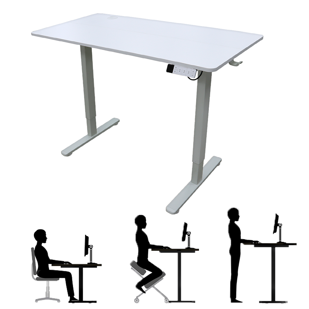 Escritorio eléctrico ES6-HC-3W altura ajustable control por botón fácil de usar 3 configuraciones de memoria guardables, color blanco
