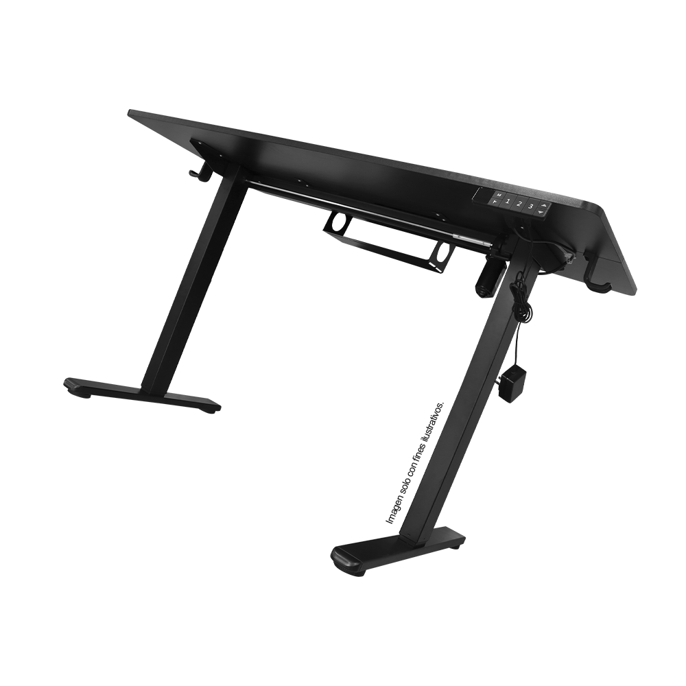 Escritorio ES6-HC-4B, altura ajustable, sobre color negro, 3 configuraciones de memoria guardables