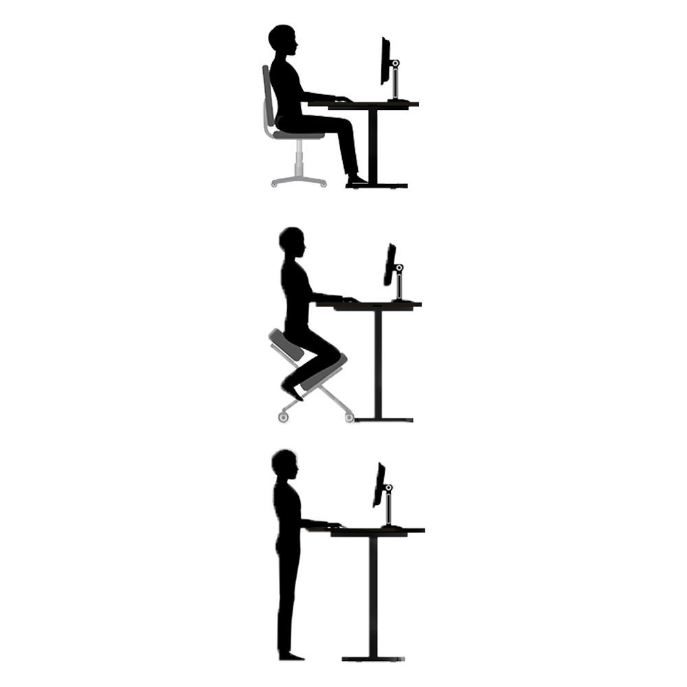 Escritorio ES6-HC-4B, altura ajustable, sobre color negro, 3 configuraciones de memoria guardables