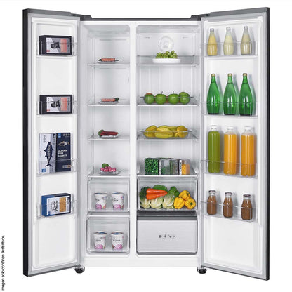 Refrigeradora 22pc Side By Sade MSM631LKLNG0 Mabe color Black glass TecInverter