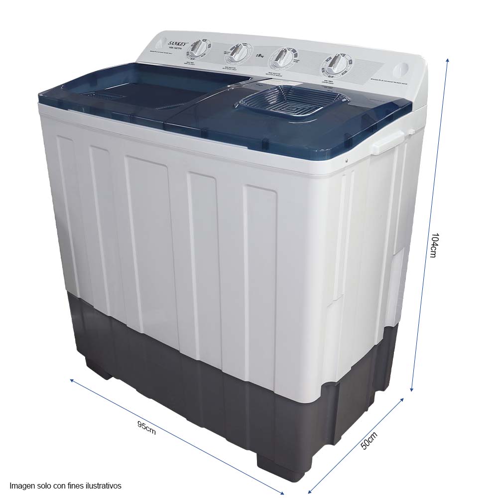 Lavadora 18kg Semi automática WM-1867PH Sankey, doble tina, bomba de expulsión