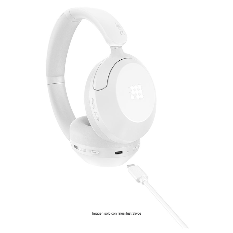 Audífonos inalámbricos Over-Ear, CT-PWANC7, Cubitt, Bluetooth 5.4 ANC, blanco