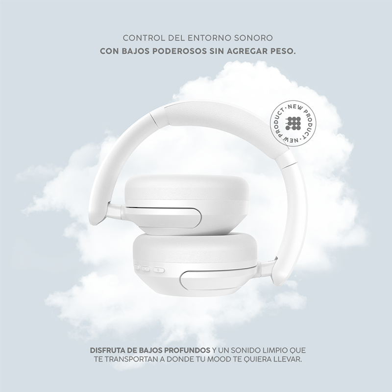 Audífonos inalámbricos Over-Ear, CT-PWANC7, Cubitt, Bluetooth 5.4 ANC, blanco