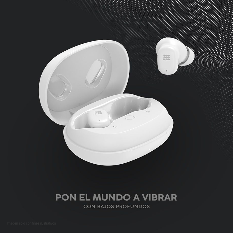 Audífonos inalámbricos In-Ear, CT-PWBUDS7, Cubitt, Bluetooth 5.4 ANC, blanco