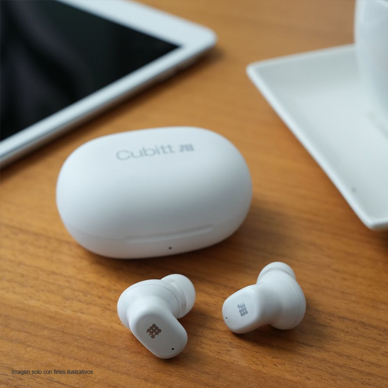 Audífonos inalámbricos In-Ear, CT-PWBUDS7, Cubitt, Bluetooth 5.4 ANC, blanco