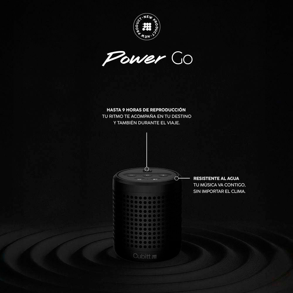 Bocina portátil CT-PWGO2-1 Cubitt Power Go Bluettoth color negro