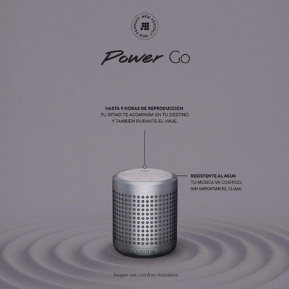 Bocina portátil CT-PWGO2-8 Cubitt Power Go Bluettoth color plateado
