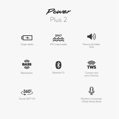 Bocina portátil, 30W, CT-PWPLUS2-2, Cubitt, Bluetooth 5.3 TWS resistente al agua, azul