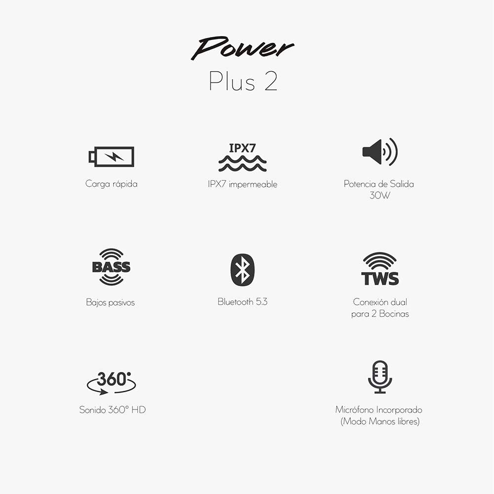 Bocina portátil, 30W, CT-PWPLUS2-2, Cubitt, Bluetooth 5.3 TWS resistente al agua, azul