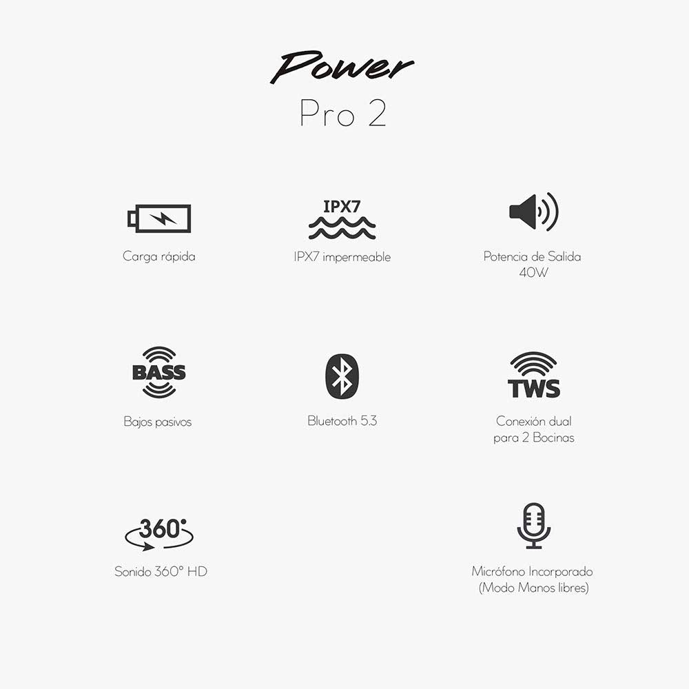 Bocina portátil CT-PWPRO2-1 Cubitt Bluetooth color negro