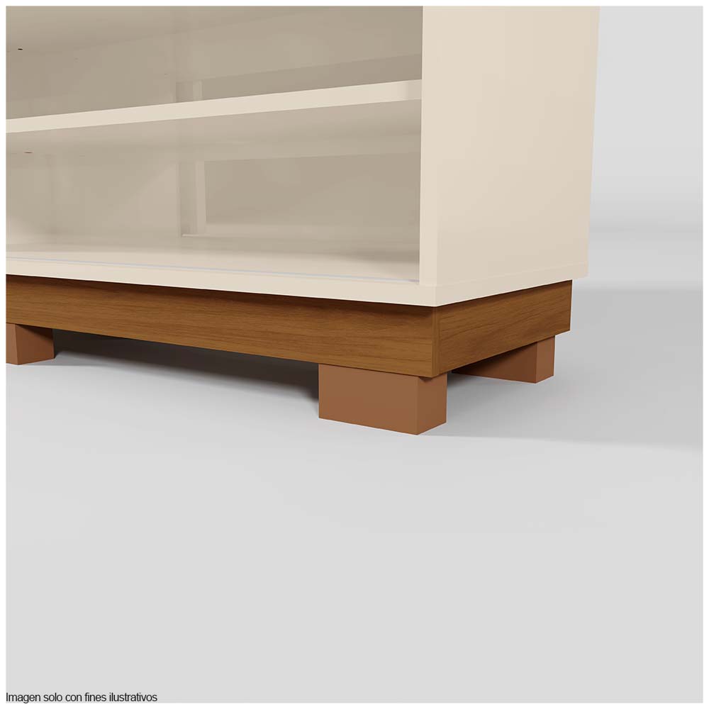 Centro de entretenimiento modelo MARIANA hasta TV 55" colores Off White/ Amendoa