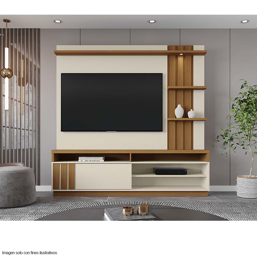 Centro de entretenimiento modelo MARIANA, hasta TV 55" color perla/almendra