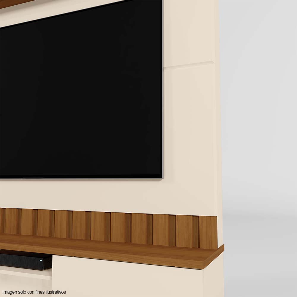 Centro de entretenimiento FLORIANOPOLIS soporta TV hasta 70" color blanco hueso/almendra.