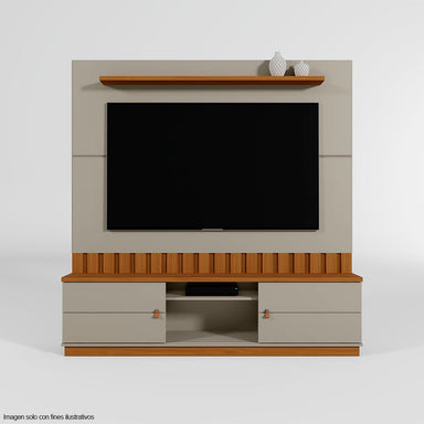 Centro de entretenimiento FLORIANOPOLIS soporta TV hasta 70" color gris mate / almendra