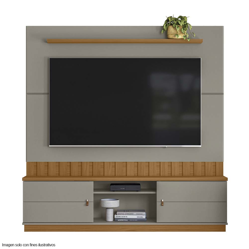 Centro de entretenimiento FLORIANOPOLIS soporta TV hasta 70" color gris mate / almendra